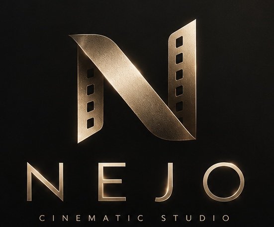 NEJO Cinematic Studio — gold film-strip N monogram